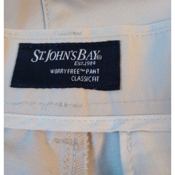 St. Johns Bay Men's Size 34X32 Worry-Free Tan Chino Career Pants - Picture 5 of 6